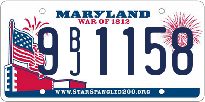 MD license plate 9BJ1158