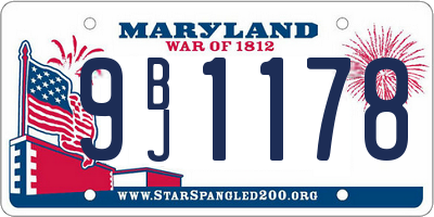 MD license plate 9BJ1178