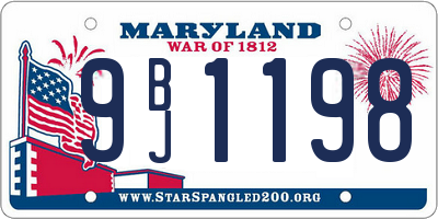 MD license plate 9BJ1198