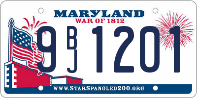 MD license plate 9BJ1201