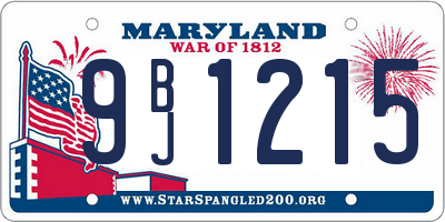 MD license plate 9BJ1215