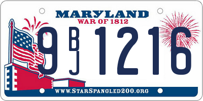 MD license plate 9BJ1216