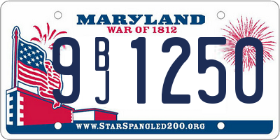 MD license plate 9BJ1250