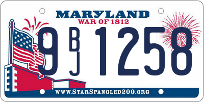 MD license plate 9BJ1258