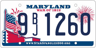 MD license plate 9BJ1260