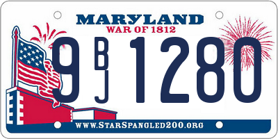 MD license plate 9BJ1280