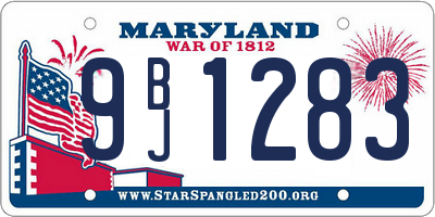 MD license plate 9BJ1283