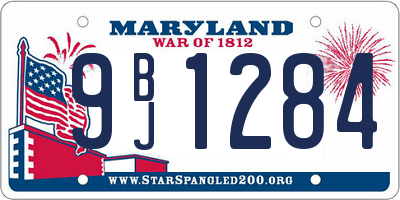 MD license plate 9BJ1284
