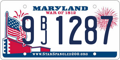 MD license plate 9BJ1287