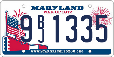 MD license plate 9BJ1335