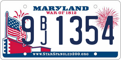 MD license plate 9BJ1354