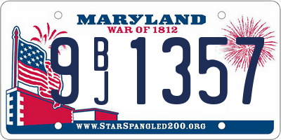 MD license plate 9BJ1357