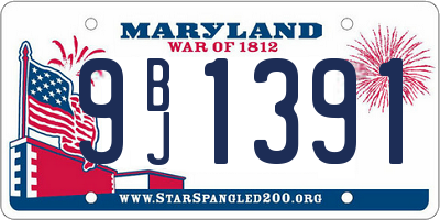 MD license plate 9BJ1391
