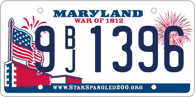 MD license plate 9BJ1396