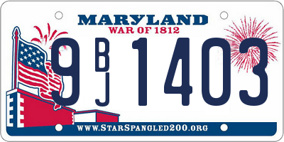 MD license plate 9BJ1403