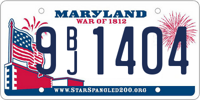 MD license plate 9BJ1404