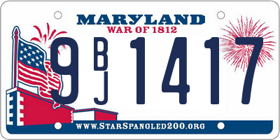 MD license plate 9BJ1417