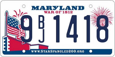MD license plate 9BJ1418