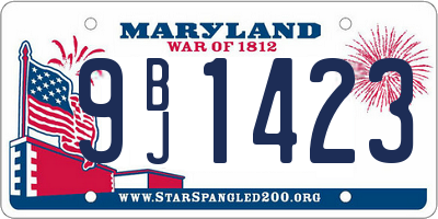 MD license plate 9BJ1423