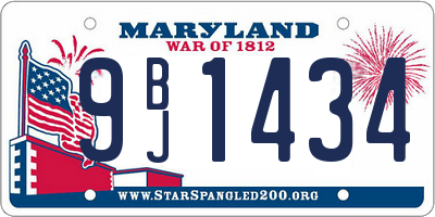 MD license plate 9BJ1434
