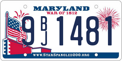 MD license plate 9BJ1481