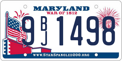MD license plate 9BJ1498
