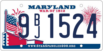 MD license plate 9BJ1524