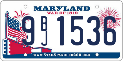 MD license plate 9BJ1536