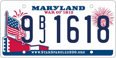 MD license plate 9BJ1618