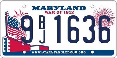 MD license plate 9BJ1636