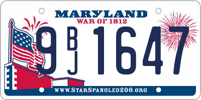 MD license plate 9BJ1647
