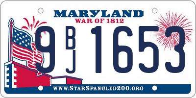 MD license plate 9BJ1653