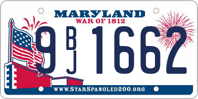 MD license plate 9BJ1662