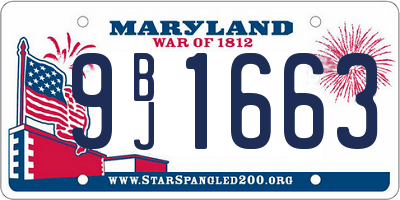 MD license plate 9BJ1663