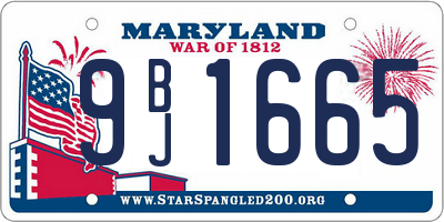 MD license plate 9BJ1665