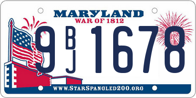 MD license plate 9BJ1678