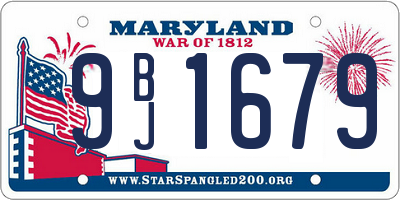 MD license plate 9BJ1679