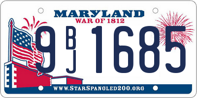 MD license plate 9BJ1685