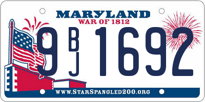 MD license plate 9BJ1692