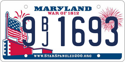 MD license plate 9BJ1693