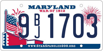 MD license plate 9BJ1703