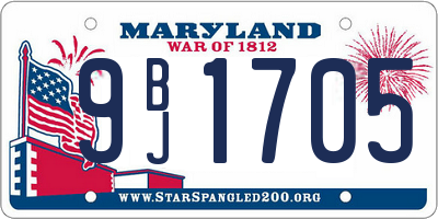 MD license plate 9BJ1705