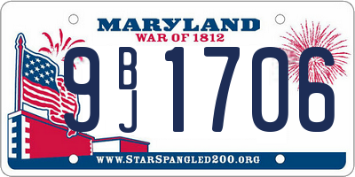 MD license plate 9BJ1706