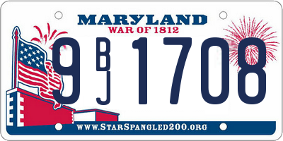 MD license plate 9BJ1708