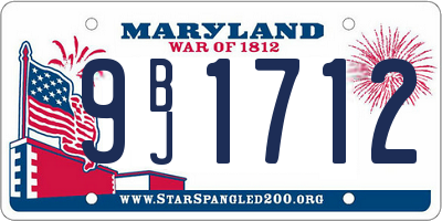MD license plate 9BJ1712