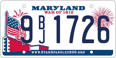 MD license plate 9BJ1726