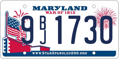 MD license plate 9BJ1730