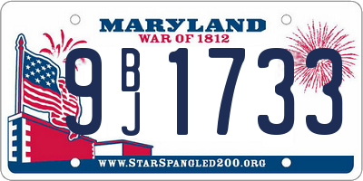 MD license plate 9BJ1733
