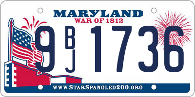 MD license plate 9BJ1736