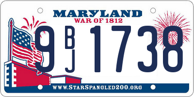 MD license plate 9BJ1738